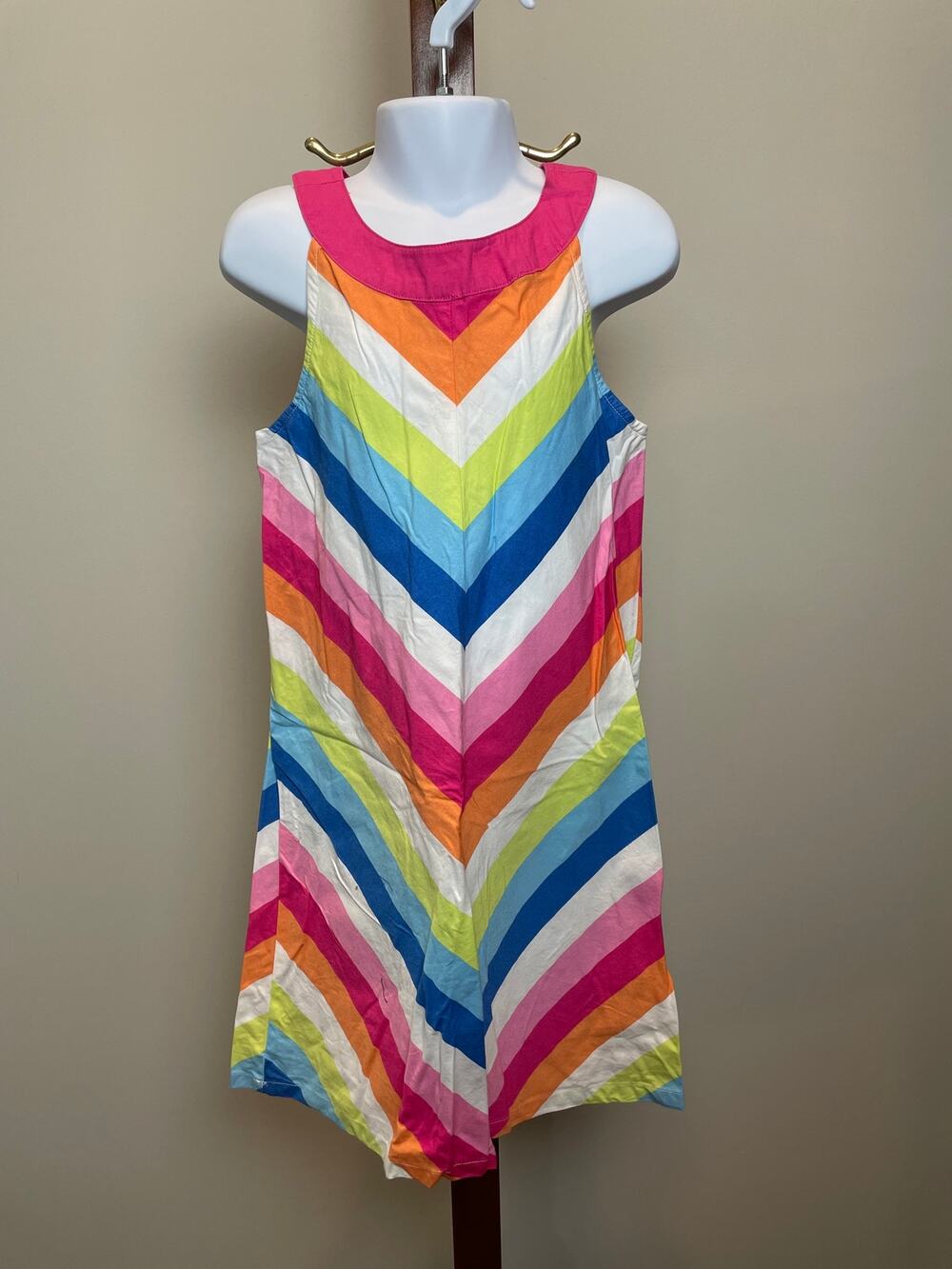 Gymboree Girls 7 Rainbow Shift Dress 100% Cotton Lightweight
